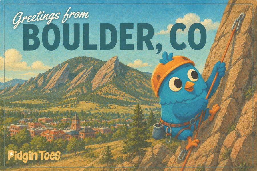 Example postcard: Greetings from Boulder, CO